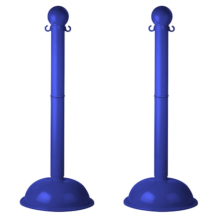 Mr. Chain Blue HD Stowable Stanchion, 2PK 93606-2